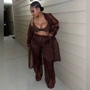 Chocolate Livy Organza Pant